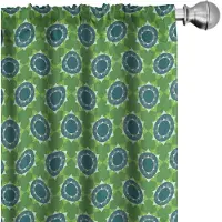 Abakuhaus Abstracte gordijnen – geometrische mandala – 2-delige set 75x175 cm – varen groen