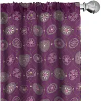 Abakuhaus Flourish versierd – Gordijnen 2x75x225 cm – microvezel pruim