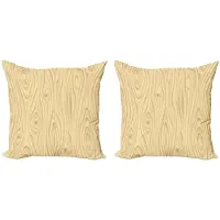 Abakuhaus - Beige kussenhoezen set 2x45x45 cm – microvezel – dubbelzijdig digitaal bedrukt