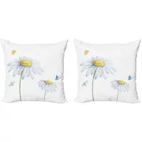 Abakuhaus Libelle Kussenhoes – Dekoratief 50x50 cm – Wit Geel – Dubbelzijdig