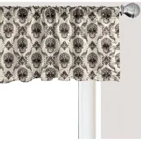 Abakuhaus Damast raamvalletje, gordijnvalletje voor keuken en slaapkamer met tunnelzoom, 137 cm x 30 cm, beige en donkerbruin