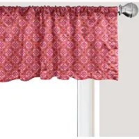 Abakuhaus Roze Damast Raamvalletje, Gordijnvalletje voor Keuken en Slaapkamer met Tunnelzoom, 137 cm x 30 cm, Felroze Verbrande Sienna
