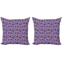 Abakuhaus Aster – Kussenhoes Set 2x40x40 cm – Dubbelzijdig bedrukt – Blauw/Violet/Magenta