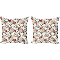 Abakuhaus Shabby Flora Kussenhoes Set (2 stuks), Lila Rozen, 50 cm, Lichtroze Crème