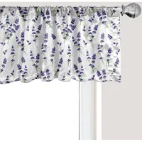 Abakuhaus Bloemenraamvalletje, Gordijnvalletje voor Keuken en Slaapkamer met Tunnelzoom, 137 cm x 45 cm, Violetgroen