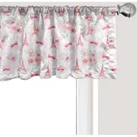 Abakuhaus Parijs raamvalletje, gordijnvalletje voor keuken en slaapkamer met tunnelzoom, 137 cm x 45 cm, lichtgroen lichtroze