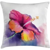 Abakuhaus Kussenhoes Hibiskus – Bedrukt aan beide zijden – 50x50 cm