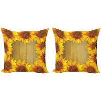 Abakuhaus Zonnebloem Kussenhoes Set – 2x45x45 cm – Dubbelzijdig bedrukt – Microfiber
