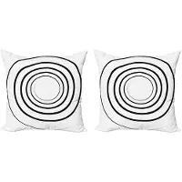 Abakuhaus Spiers Kussenhoes Set – 2x 50x50 cm – Dubbelzijdige print – Zwart/Wit
