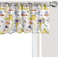 Abakuhaus Dino Raamvalletje, Gordijnvalletje voor Keuken en Slaapkamer Decoratie met Tunnelzoom, 137 cm x 30 cm, Wit Meerkleurig