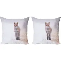 Abakuhaus Vos Decoratiekussen – Kussenhoes 2-pack – Bruin-Wit