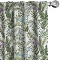Abakuhaus Tropische Voorhangen – 2x75x225 cm – Microvezel – Olijfgroen Multicolor