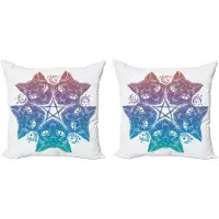 Abakuhaus Pentakel Kussenhoesenset – Kattenmandala – 40x40 cm – Meerkleurig