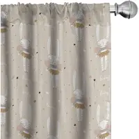 Abakuhaus Kinderkamer gordijnen – Ballerina konijntje – 2x75x175 cm – taupe