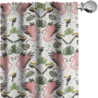 Abakuhaus – Boho Flamingo Voorhangen – 2x75x225 cm – Microvezel