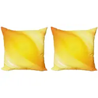 Abakuhaus Kussenhoes – 50x50 cm – Geel/Wit – Dubbelzijdig bedrukt