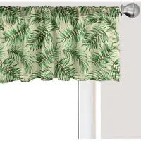 Abakuhaus Exotische raamvalance, gordijnvalance voor keuken en slaapkamer met tunnelzoom, 137 cm x 30 cm, varen groen pastelgroen