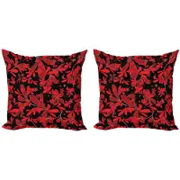 Abakuhaus Kussenhoes – 2x50x50 cm – Rubin/Zwart/Wit – dubbelzijdig, rits