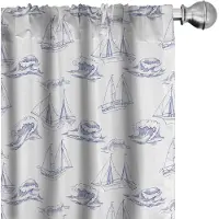 Abakuhaus Marine – Voorhangen Set 2x75x175 cm – Indigo/Wit, Halfverduisterend