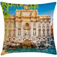 Abakuhaus Trevi-fontein – Kussenhoes 50x50 cm – Dubbelzijdig bedrukt, rits, multicolor