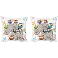Abakuhaus Karikatuur Kussenhoezen – Set 2x40x40 cm – Dubbelzijdig druk – Multicolor