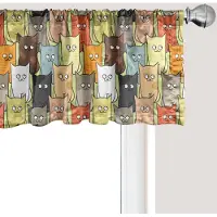 Abakuhaus Katten raamvalletje, gordijnvalletje voor keuken en slaapkamer met tunnelzoom, 137 cm x 30 cm, veelkleurig