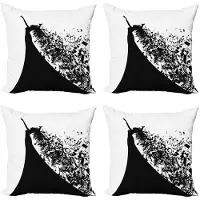 Abakuhaus Oper Kussenhoe­senset (4x) – Dubbelzijdig bedrukt – 45 cm – Zwart/Wit