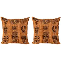Abakuhaus Kussenhoes Set 2x40x40 cm – Dubbelzijdig bedrukt – zwart-bruin