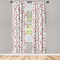 Abakuhaus Lieveheersbeestje raamgordijnen – 2-delig paneelgordijn – 75x175 cm – Microvezel – half verduisterend – vermiljoen zwart grijs