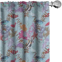 Abakuhaus Onderwatergordijnen – Mikrofaser – Halfdonker 2x75x175 cm – Bleek hemelblauw Multicolor