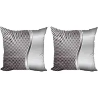Abakuhaus Grijze kussensloopset (2 stuks), vierkant raster, 60 cm, grijs