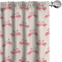 Abakuhaus Flamingo – Gardijnen 2x75x245 cm – Mikrofaser, Halfschaduw