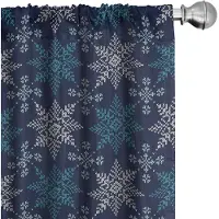 Abakuhaus Sneeuwvlokken – 2-delige gordijnset 150x245 cm – Microvezel, halfdonkerend, zeegroen
