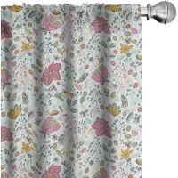 Abakuhaus – Gordijnen met Bloemenpatroon – 2x75x245 cm – Microvezel Roze