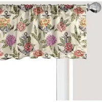 Abakuhaus Bloemenpatroon raamvalletje,gordijnvalletje voor keuken en slaapkamer met tunnelzoom, 137 cm x 30 cm, Multicolor