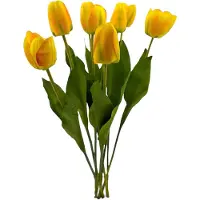 CHM Set van 8 Natuurgetrouwe Kunsttulpen – 53 cm - Tulpen - Geel