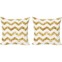 Abakuhaus Decoratiekussen – Kussenhoes 2x40 cm – Zigzag – Licht koffiekleur