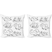 Abakuhaus Kleuter Kussenhoes Set 2x40x40 - Monochroom Doodle - Zwart-Wit