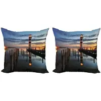 Abakuhaus Vuurtoren Kussenhoesenset – 2x 40x40 cm – Digitaaldruk – Rits – Multicolor