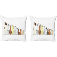 Abakuhaus Kussenhoes-Set – 2x40x40 cm – Hondenmotief – Dubbelzijdig bedrukt – Rits – Veelkleurig