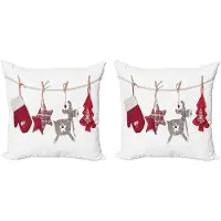 Abakuhaus Kussenhoes – 40x40 cm – 2 stuks – Dubbelzijdig bedrukt – Rits – Kerst