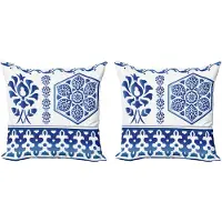 Abakuhaus Blauw-Wit decoratieve kussenhoes 60x60 cm – 2-pack