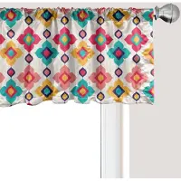 Abakuhaus Etnische raamvalance, gordijnvalance voor keuken en slaapkamer met tunnelzoom, 137 cm x 30 cm, ivoorkleurig