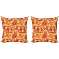 Abakuhaus Abstract Kussenhoes Set – Dubbelzijdig digitaal – 40x40 cm – Oranje/Marigold