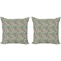 Abakuhaus Kussenhoes Set – 2x50x50 cm – Dubbelzijdige druk – Taupe-crème