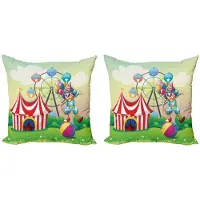 Abakuhaus Circus Kussenhoes Set – 2x 40x40 cm – Dubbelzijdig bedrukt