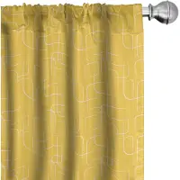 Abakuhaus Geometrische Squircles – 2-delige set gordijnen 75x175 cm – Mosterd/Wit