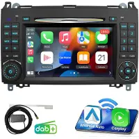 Hexinex 7" autoradio Geschikt voor Benz B200 W169 W245 W639 - Draadloos CarPlay, Android Auto, Linux-systeem, multimediaspeler, DAB+