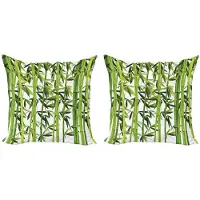 Abakuhaus kussenhoes-set – 2x50x50 cm – microvezel – groen/wit – dubbelzijdig bedrukt
