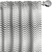 Abakuhaus Grijze Chevron-gordijnen – 2x75x245 cm – microvezel – Licht verduisterend – Lichtgrijs-wit